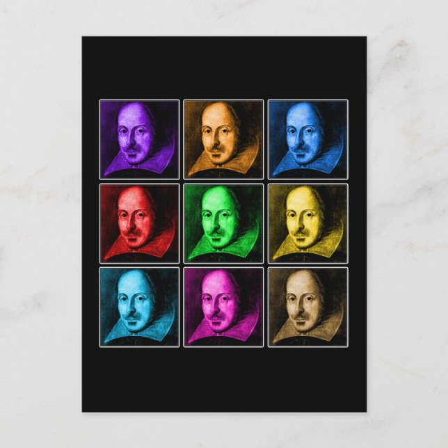 Carte Postale Shakespeare Pop Art (Devant)