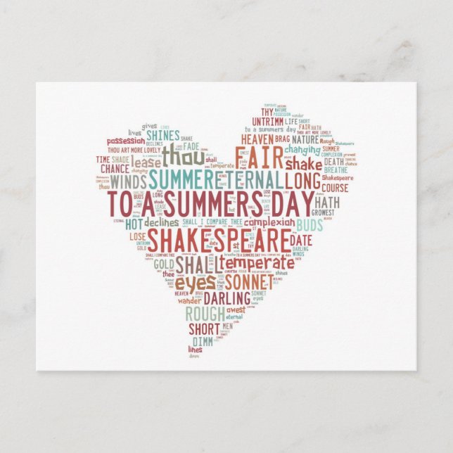 Carte Postale Shakespeare Sonnet 18 (Devant)