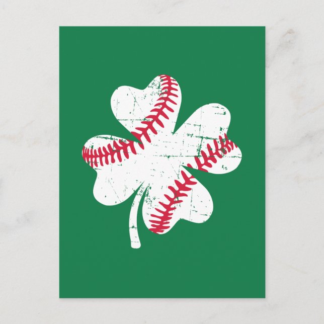Carte Postale Shamrock Baseball St. Patrick's day (Devant)