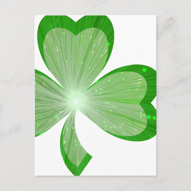 Carte postale shamrock blanche (Devant)