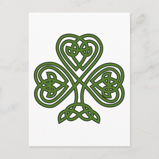 Carte Postale Shamrock celte - Jour de la Saint Patrick (Devant)