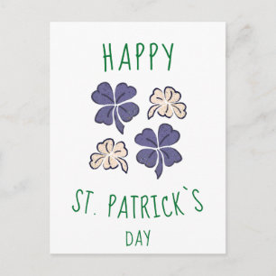 Carte Postale Shamrock Clover Joyeux Saint Patrick`s day