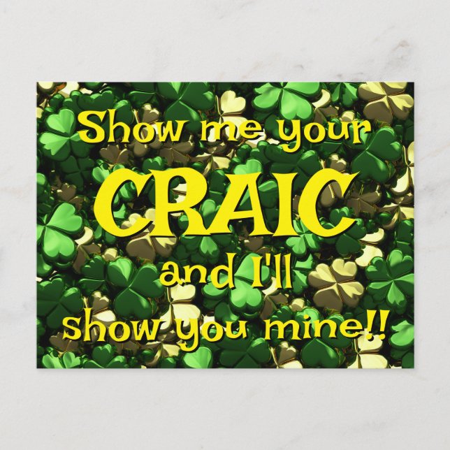 Carte Postale Shamrock Craic (Devant)