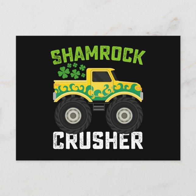 Carte Postale Shamrock Croiseur Monster Camion St Patrick's Day (Devant)
