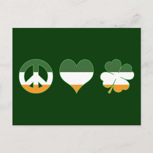 Carte Postale Shamrock d'amour pour la paix (Devant)