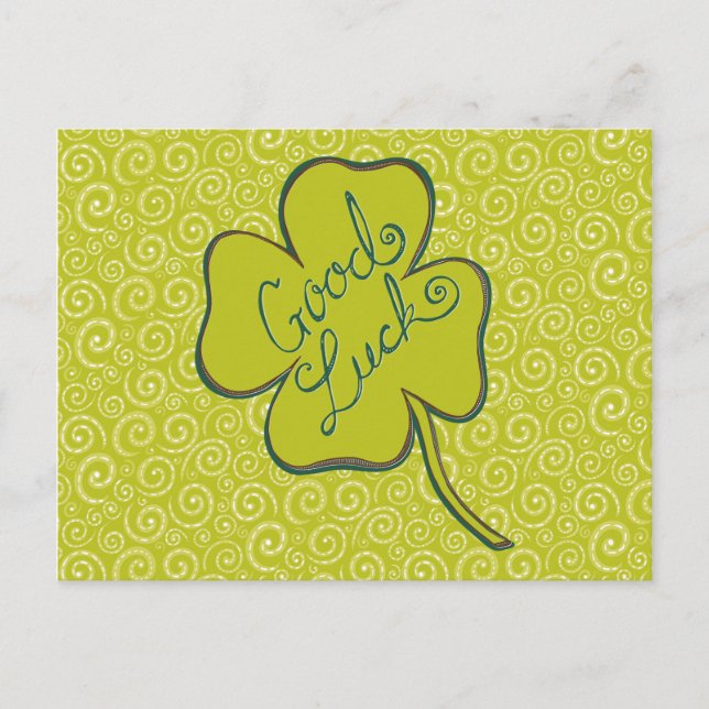 Carte postale Shamrock de bonne chance (Devant)