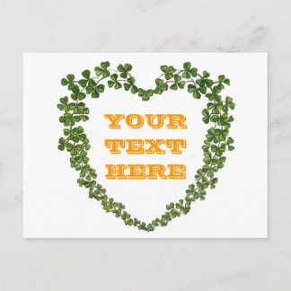 Carte Postale Shamrock Heart Vintage St. Patrick's Day