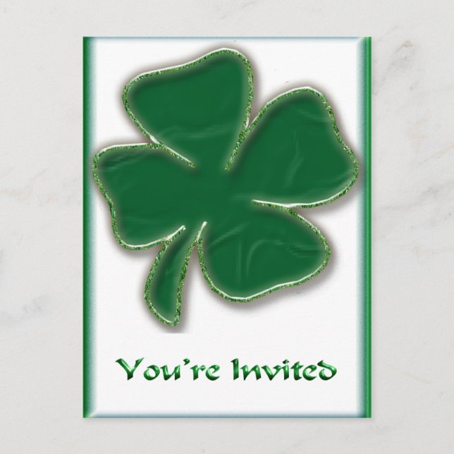 Carte postale shamrock Invitation (Devant)