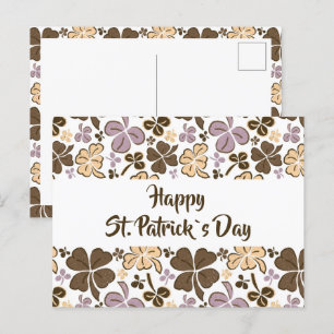 Carte Postale Shamrock Motif de la St Patrick`s Day