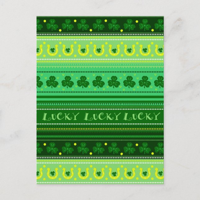 Carte Postale Shamrock vert | Saint-Patricks Day (Devant)