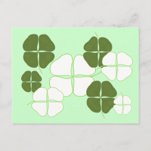 Carte postale Shamrock verte et blanche