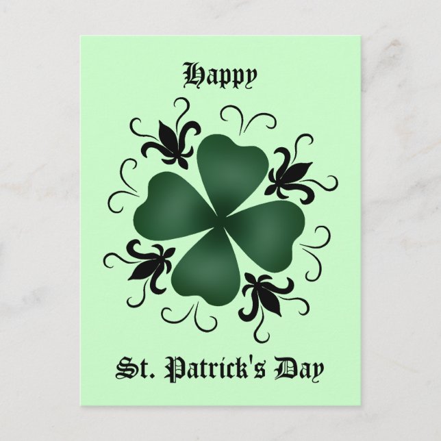Carte Postale Shamrock victorien élégant (Devant)