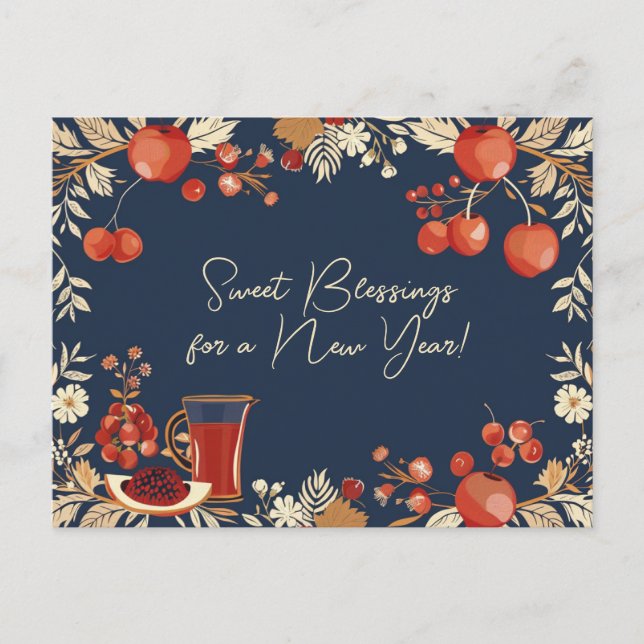 Carte Postale Shana Tova - bleu (Devant)