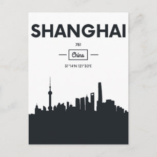 Carte Postale Shanghai, Chine Coordonnées de la ville