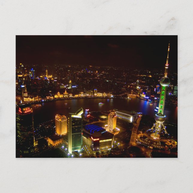 Carte Postale Shanghai Chine merveilleuse skyline avec moderne (Devant)