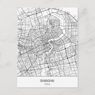 Carte Postale Shanghai Chine minimaliste