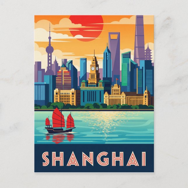 Carte Postale Shanghai chine Travel (Devant)