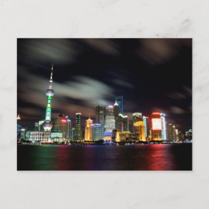 Carte Postale Shanghai Skyline par nuit