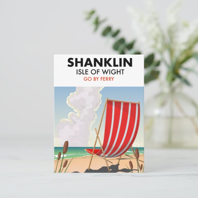 Carte Postale Shanklin Beach est l'île de l'affiche de voyage po (Debout devant)