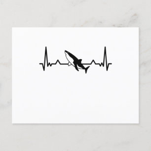 Carte Postale Shark Heartbeat Poisson Cadeau Maman Papa