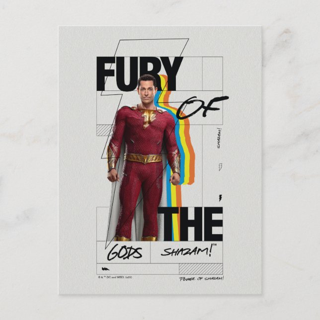 Carte Postale SHAZAM ! Furie des dieux | Art de style d'album ré (Devant)