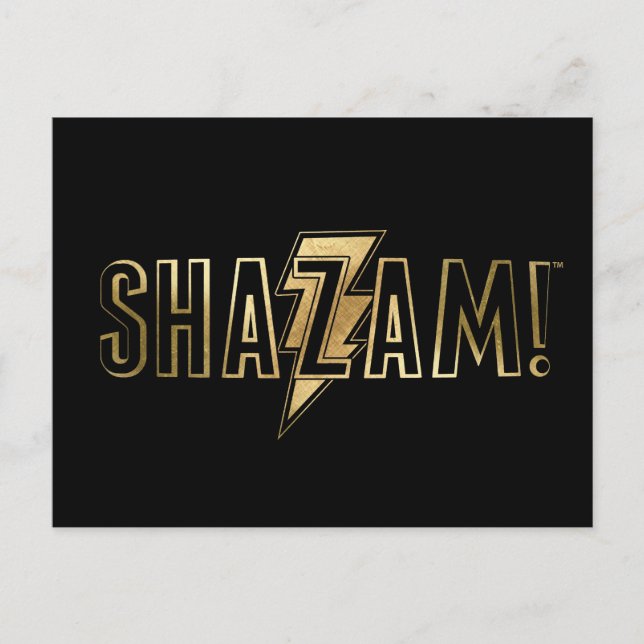 Carte Postale SHAZAM ! | Logo Or (Devant)