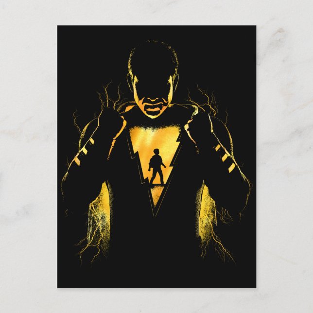 Carte Postale SHAZAM ! | Shazam et Billy Lightning Silhouette (Devant)