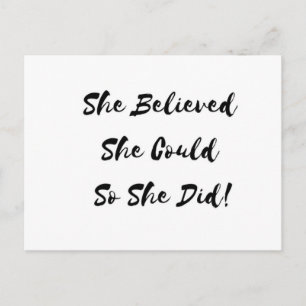 Carte Postale She Arbitraire She Could So She Did - postcard