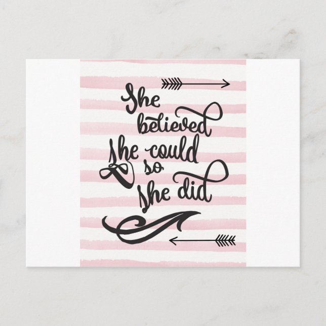 Carte Postale she believed she could so she did (Devant)
