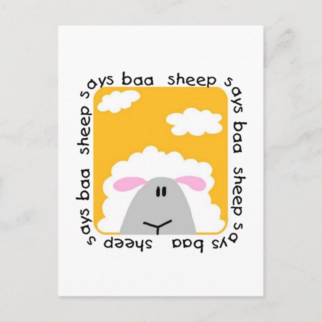 Carte Postale Sheep dit des t-shirts et des cadeaux Baa (Devant)