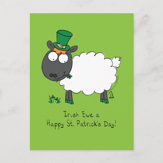 Carte Postale Sheep Irish Funny St. Patrick's Day (Devant)