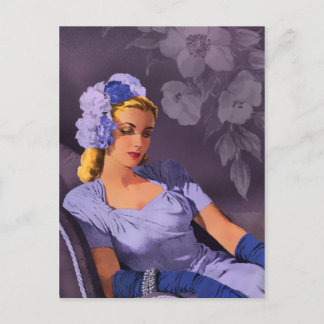 Carte Postale Sheila - 1940s Evening Wear in Lavender and Mauve