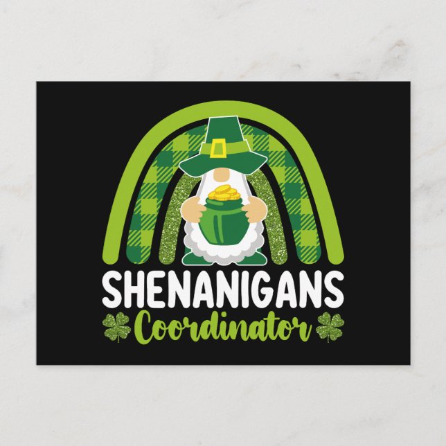 Carte Postale Shenanigans coordinateur Gnomes Saint Patrick's Da (Devant)