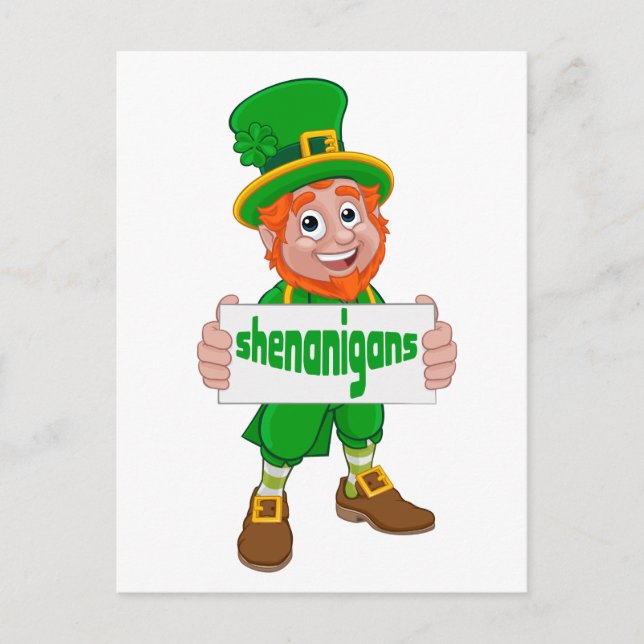 Carte Postale Shenanigans St. Patrick's Day Leprechaun St Pattys (Devant)