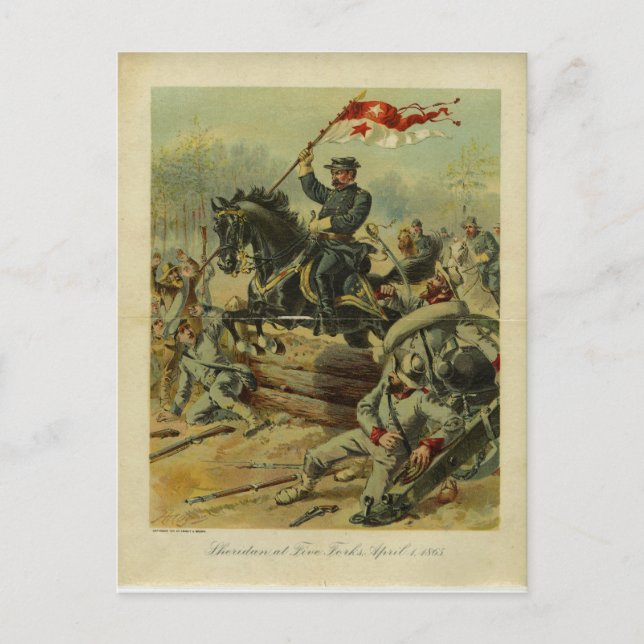 Carte Postale Sheridan à Five Forks par H.A. Ogden (Devant)