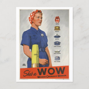 Carte Postale "She's a WOW", 2ÈME GUERRE MONDIALE de l'Ordnance 