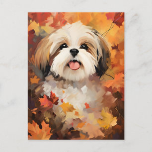 Carte Postale Shih Tzu Automne Thanksgiving
