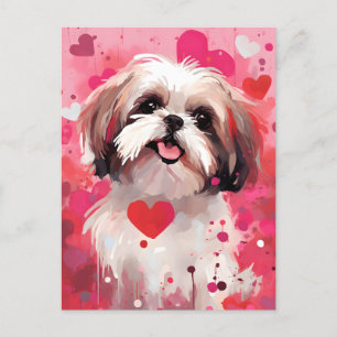 Carte Postale Shih Tzu Valentines