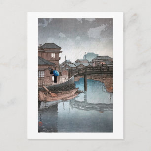 Carte Postale Shinagawa le jour de la pluie, Hasui Kawase, coupe