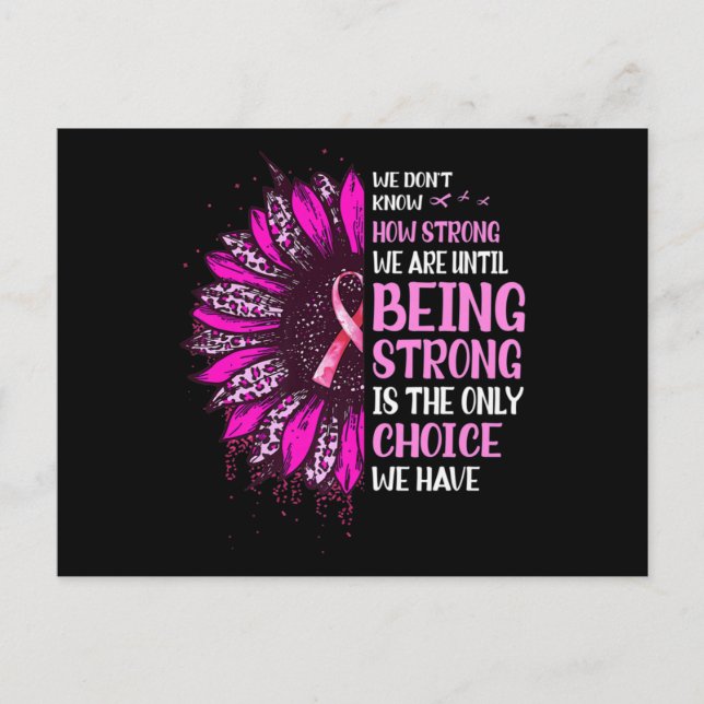 Carte Postale Shing Strong Sunflower Rose Ribbon Breast Cancer A (Devant)