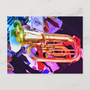Carte Postale Shiny Tuba Slanted Perspective Brass Band