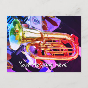 Carte Postale Shiny Tuba Slanted Perspective Brass Band