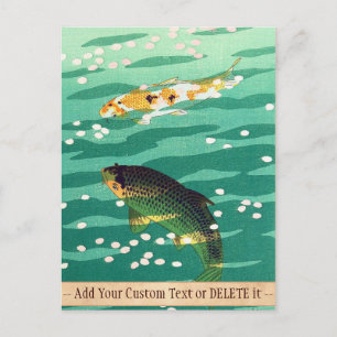 Carte Postale Shiro Kasamatsu Karp Koi étang à poissons art japo