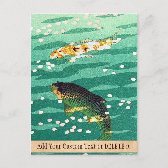 Carte Postale Shiro Kasamatsu Karp Koi étang à poissons art japo (Devant)