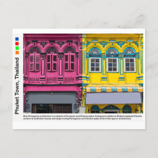 Carte Postale Shophouses colorés sur Phang Nga Road, Old Phuket