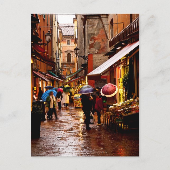 Carte Postale Shopping dans la pluie (Devant)
