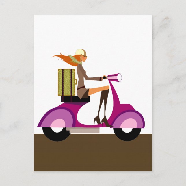 Carte Postale Shopping Par Scooter (Devant)
