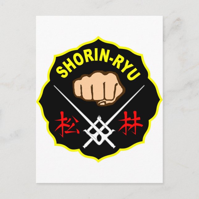 CARTE POSTALE SHORIN RYU KARATE PATCH SYMBOLE KANJI (Devant)