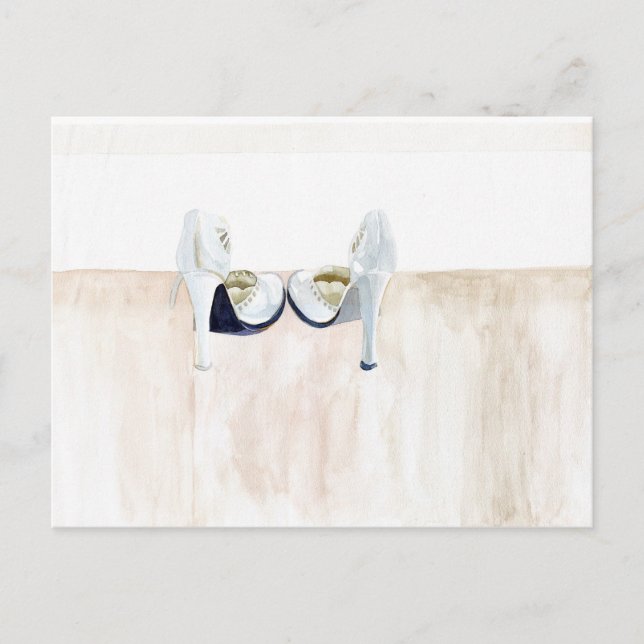 Carte Postale Showcase de chaussures : errer en blanc (Devant)