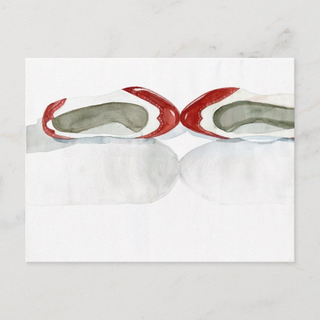 Carte Postale Showcase de chaussures : Revel en rouge (Devant)